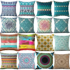 Cushion Cover Nordic Pillow Case Cotton Linen Flower Round 3D Board Cushion Cover Home Decorative Pillow Cover