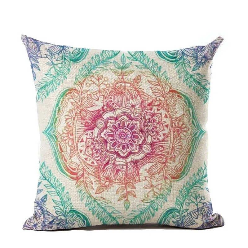 Cushion Cover Nordic Pillow Case Cotton Linen Flower Round 3D Board Cushion Cover Home Decorative Pillow Cover