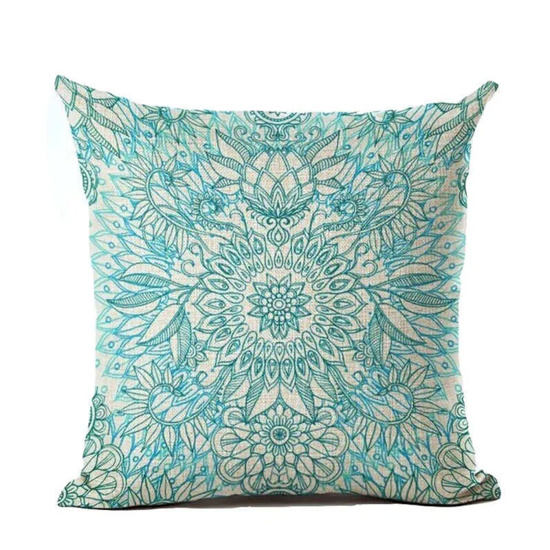 Cushion Cover Nordic Pillow Case Cotton Linen Flower Round 3D Board Cushion Cover Home Decorative Pillow Cover
