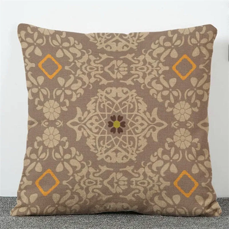 Cushion Cover Nordic Pillow Case Cotton Linen Flower Round 3D Board Cushion Cover Home Decorative Pillow Cover