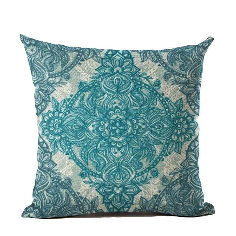 Cushion Cover Nordic Pillow Case Cotton Linen Flower Round 3D Board Cushion Cover Home Decorative Pillow Cover