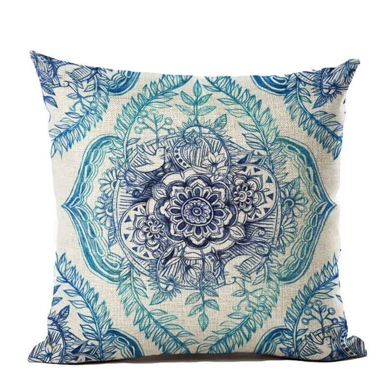 Cushion Cover Nordic Pillow Case Cotton Linen Flower Round 3D Board Cushion Cover Home Decorative Pillow Cover