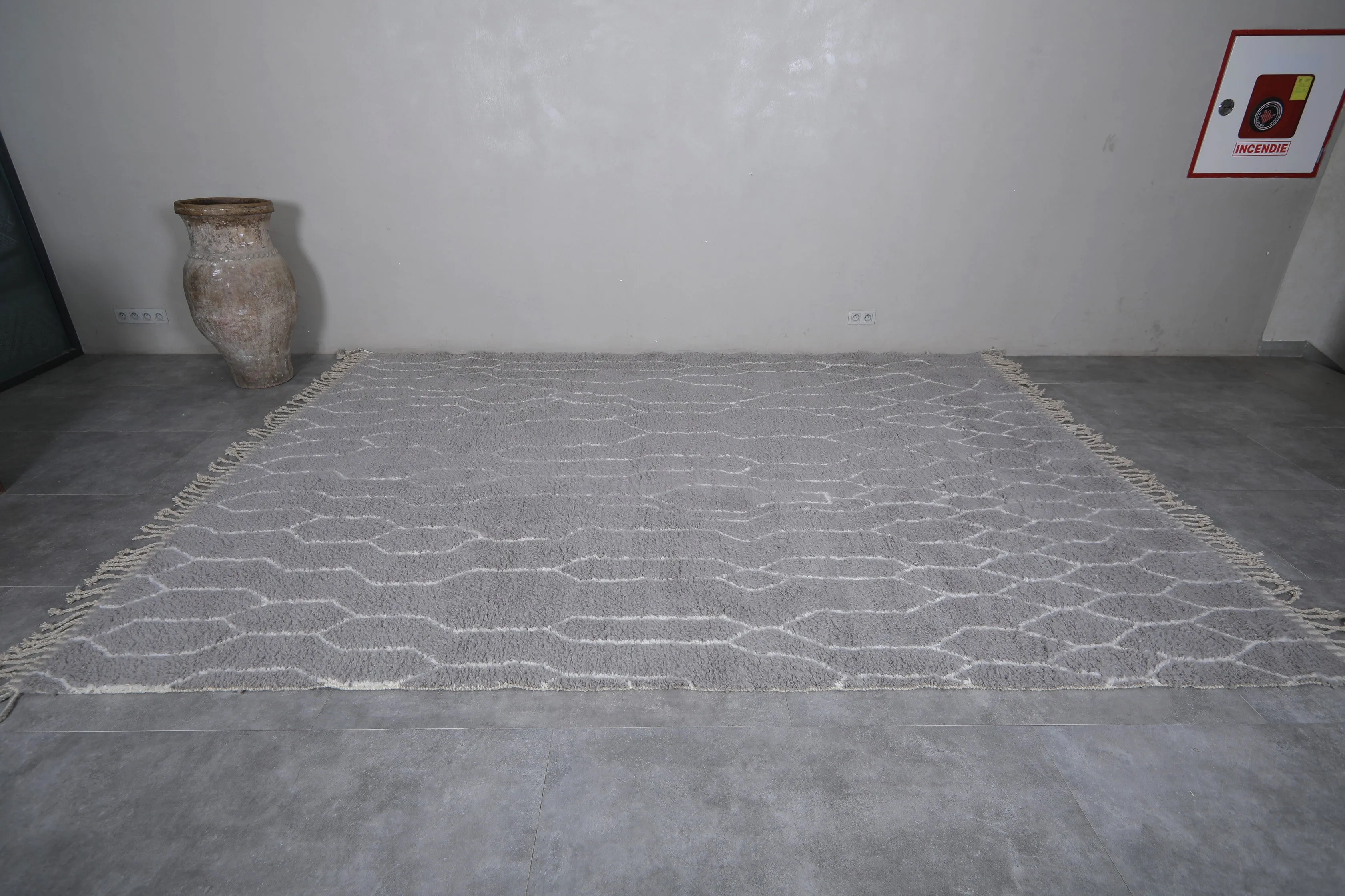 Custom Berber rug Gray - Authentic handmade Beniourain rug