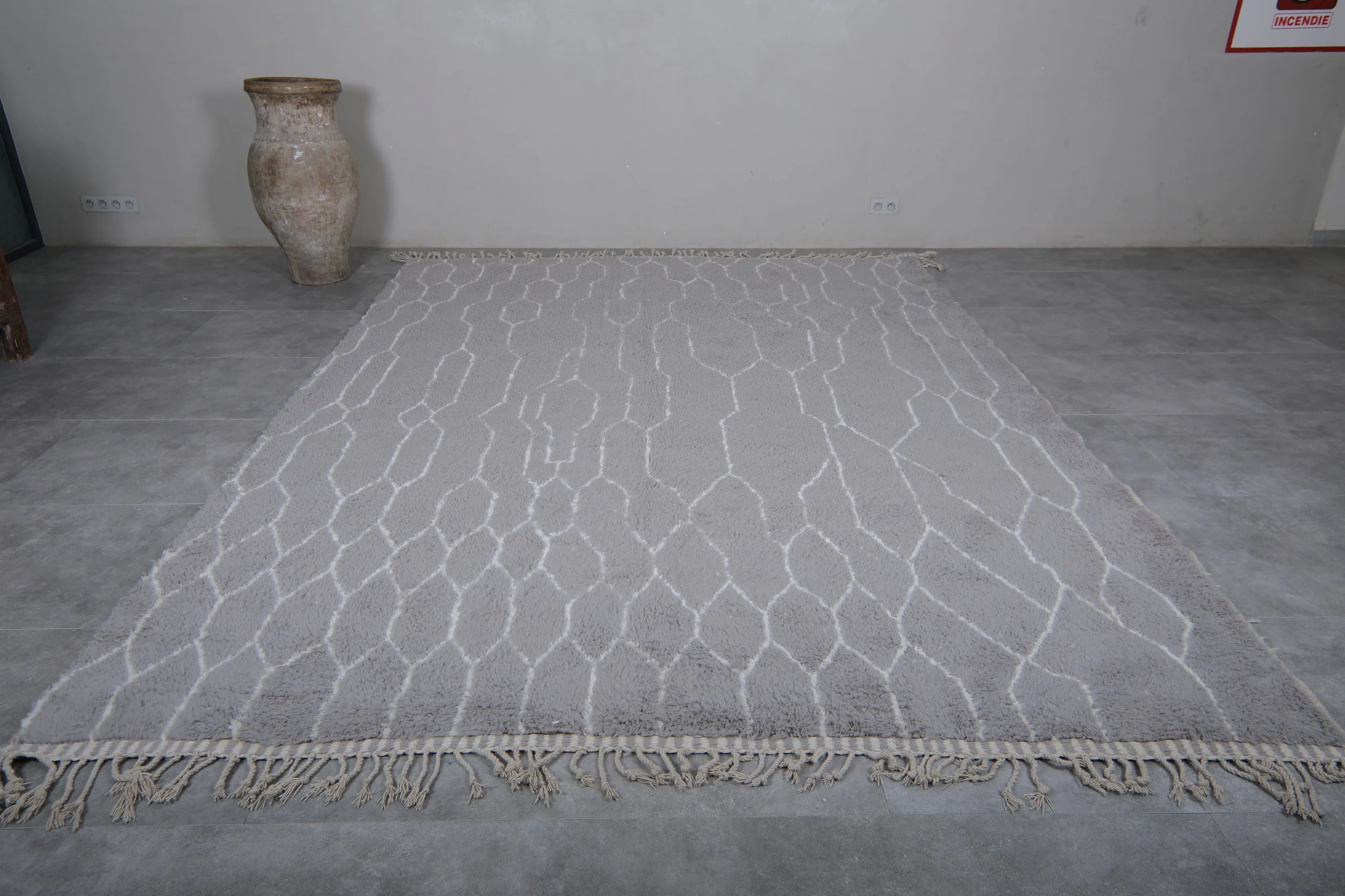 Custom Berber rug Gray - Authentic handmade Beniourain rug