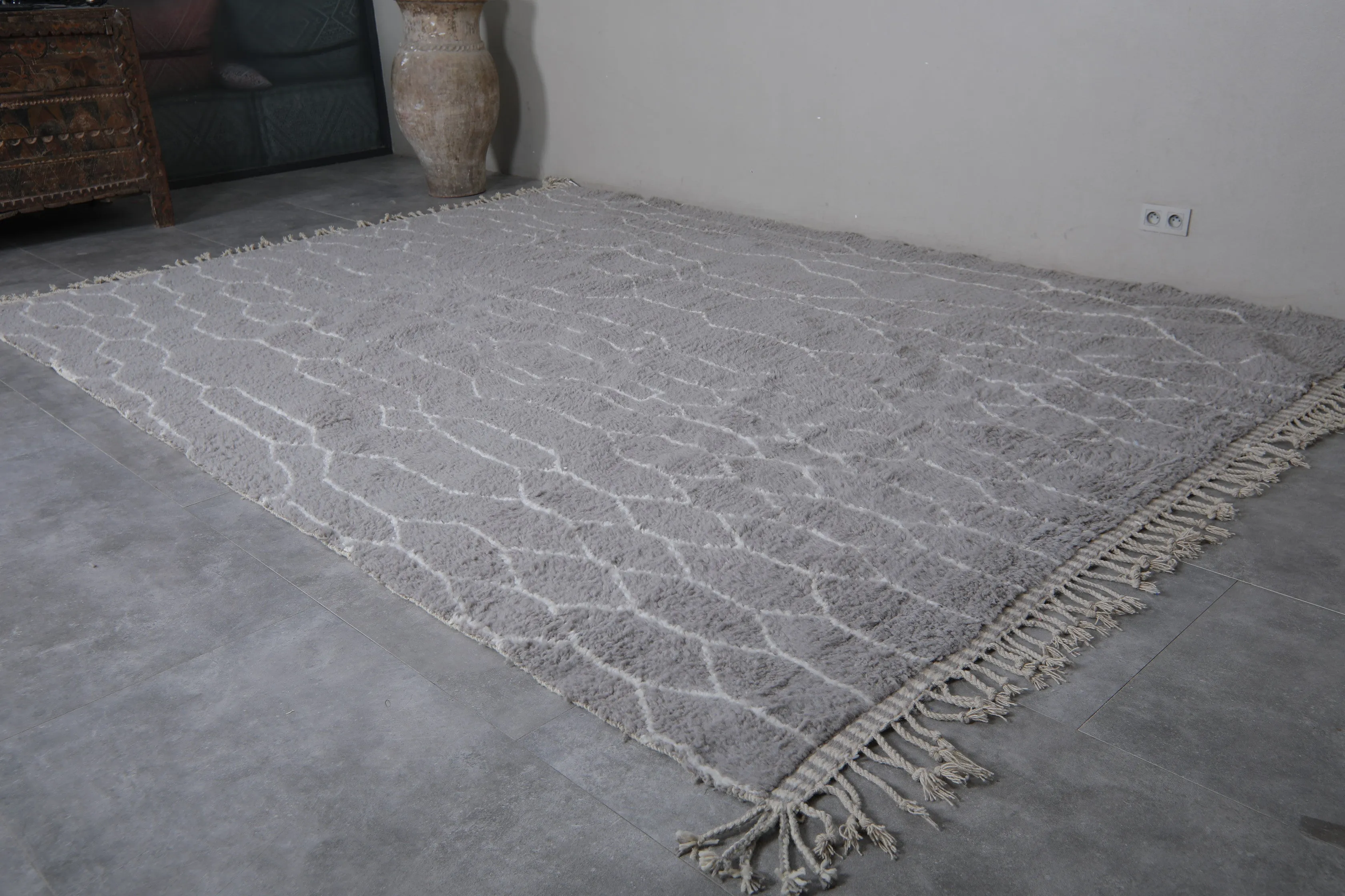 Custom Berber rug Gray - Authentic handmade Beniourain rug