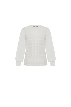 Dione Lace Pleated Long Sleeve Top