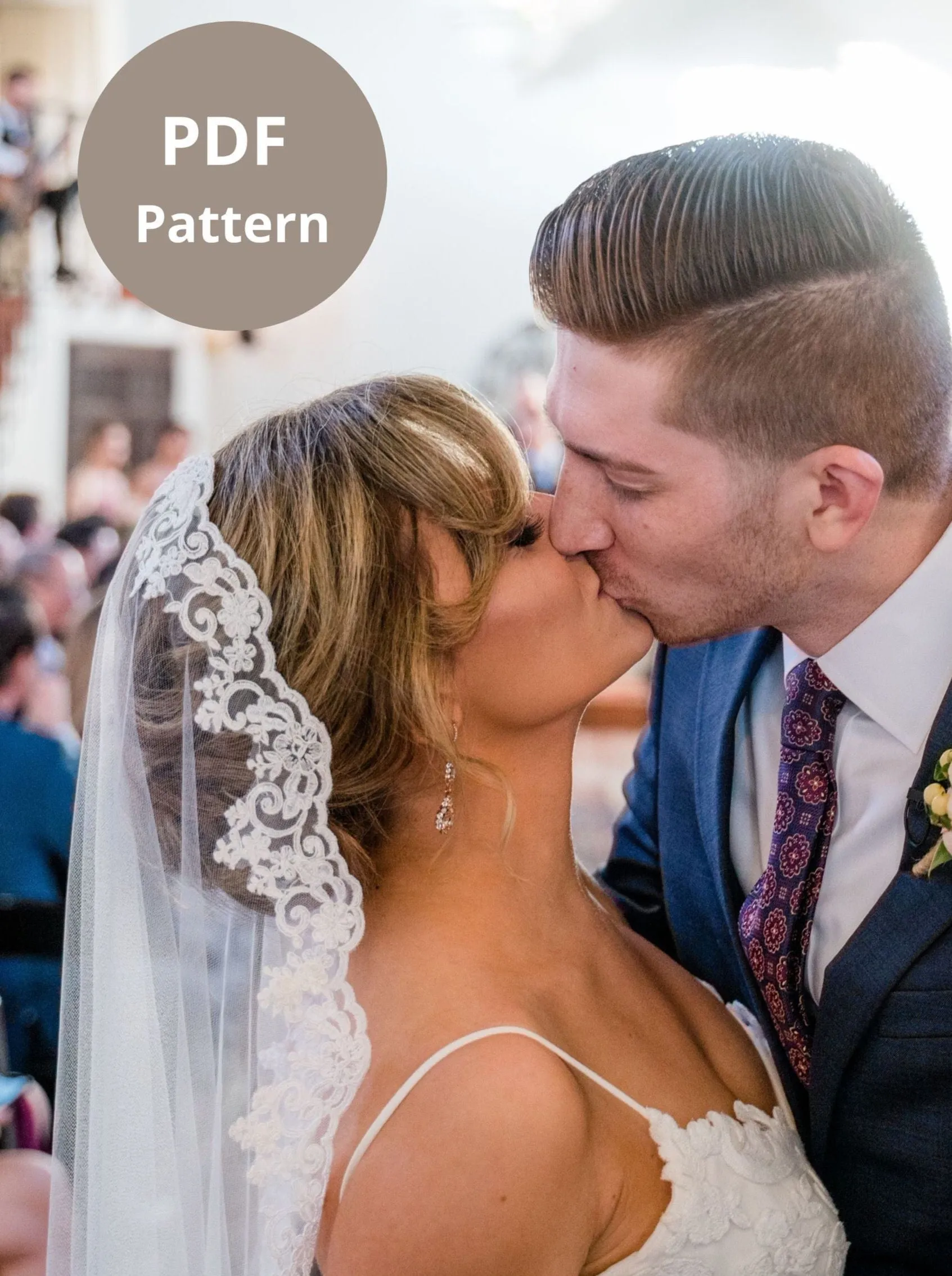 DIY Lace Mantilla Wedding Veil, Fingertip Length Pattern PDF Tutorial