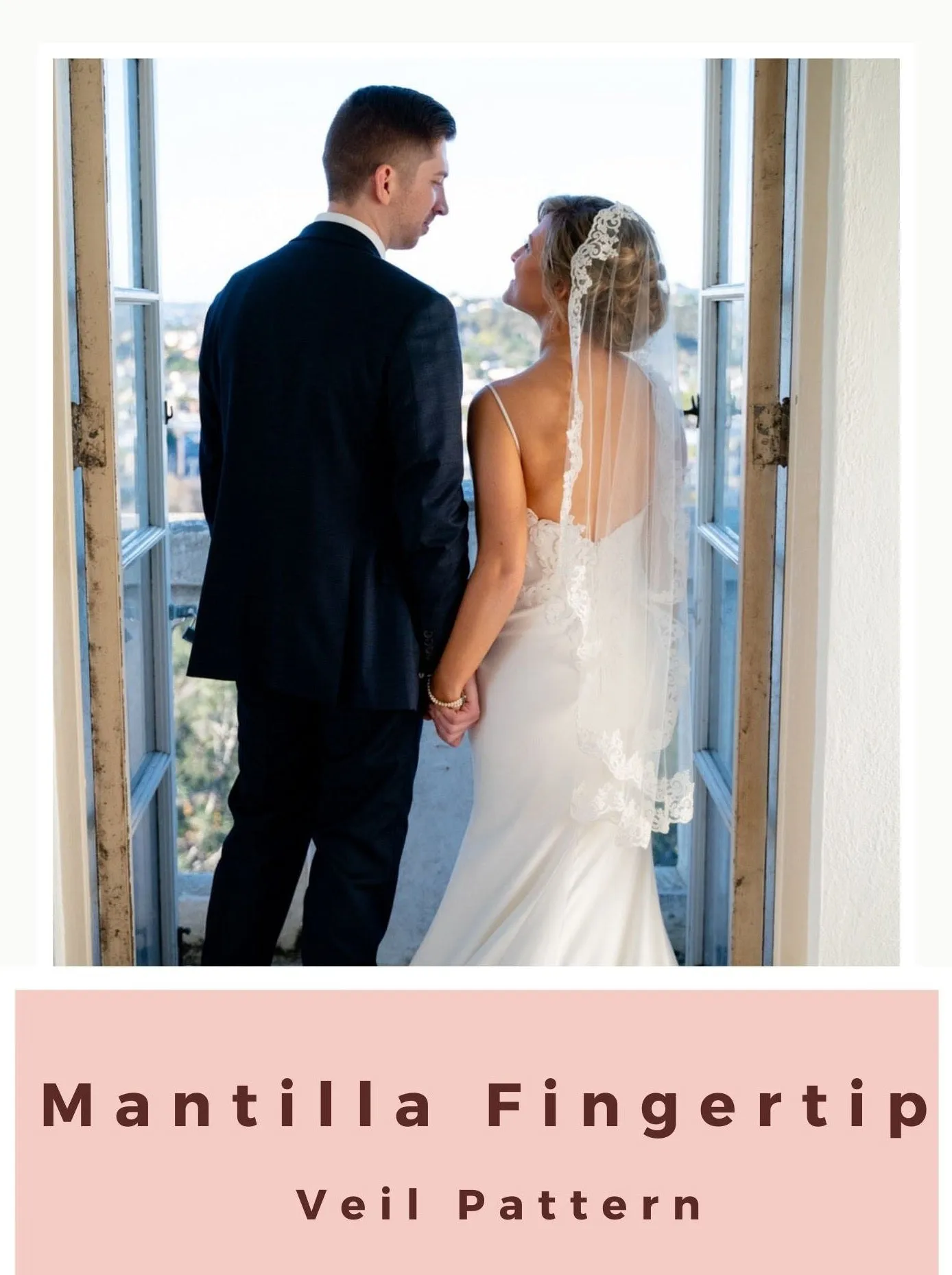 DIY Lace Mantilla Wedding Veil, Fingertip Length Pattern PDF Tutorial