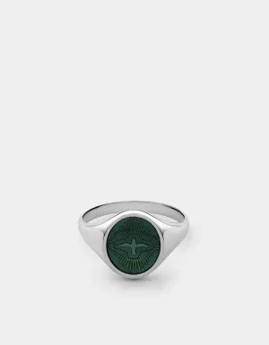 Dove Ring w/Enamel, Sterling Silver