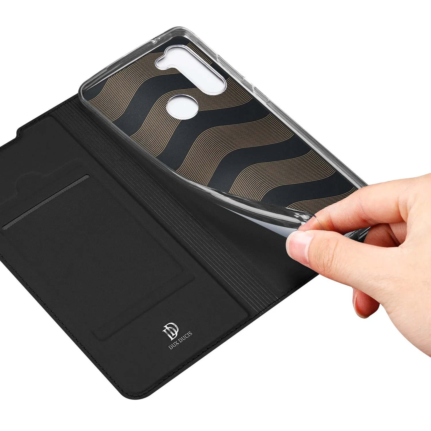 DUX DUCIS For Moto G8/G8 Power Leather Mobile Phone Cover Magnetic Protective Case Bracket with Cards Slot black_Moto G8 Power