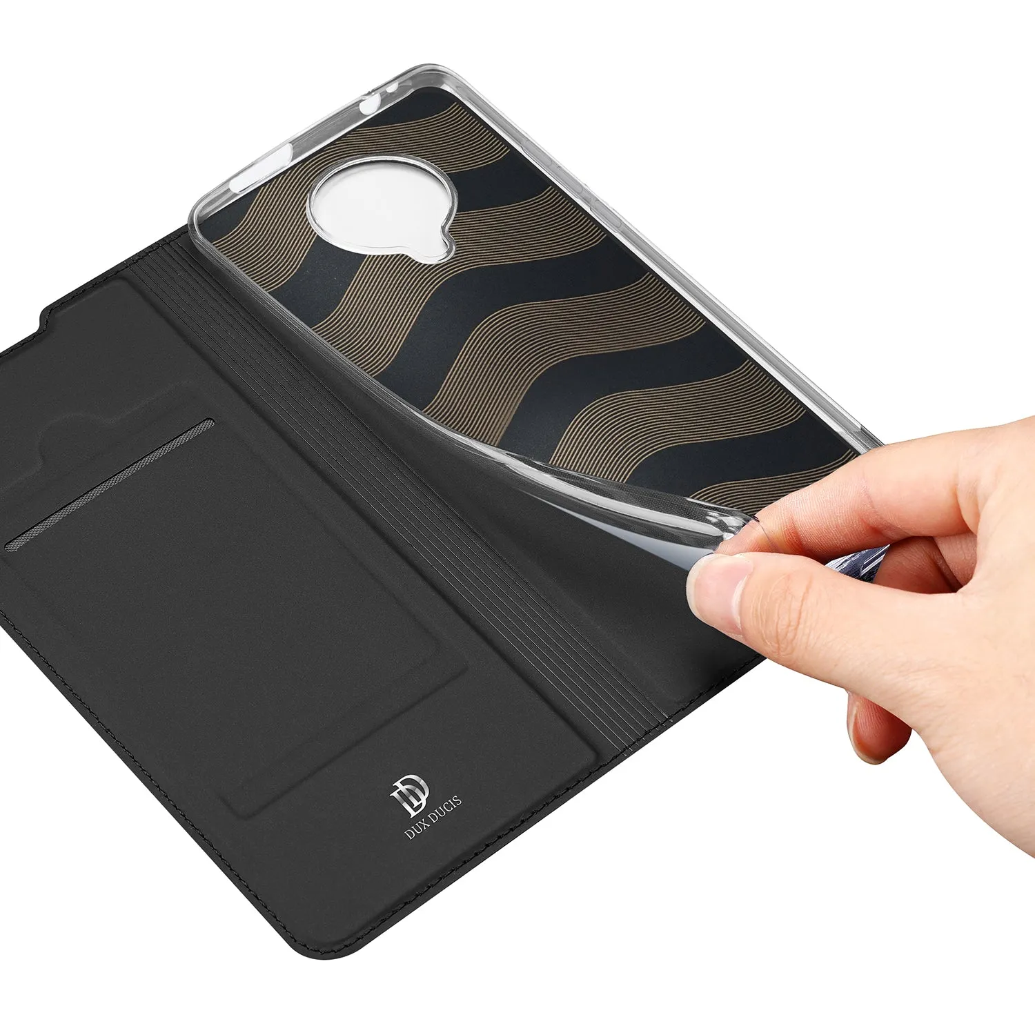 DUX DUCIS For Redmi K30 Pro Leather Mobile Phone Cover Magnetic Protective Case Bracket with Cards Slot black
