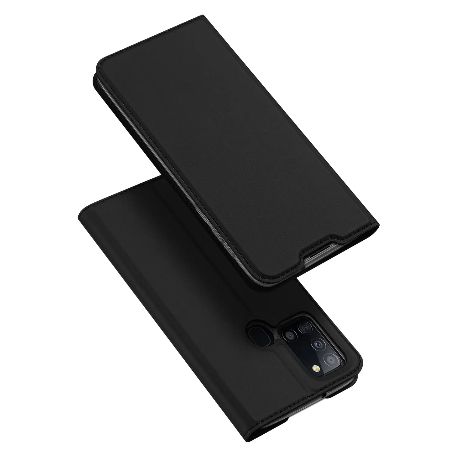 DUX DUCIS for Samsung A21s/A51 5G Magnetic Protective Case Bracket with Card Slot Leather Mobile Phone Cover Rose gold