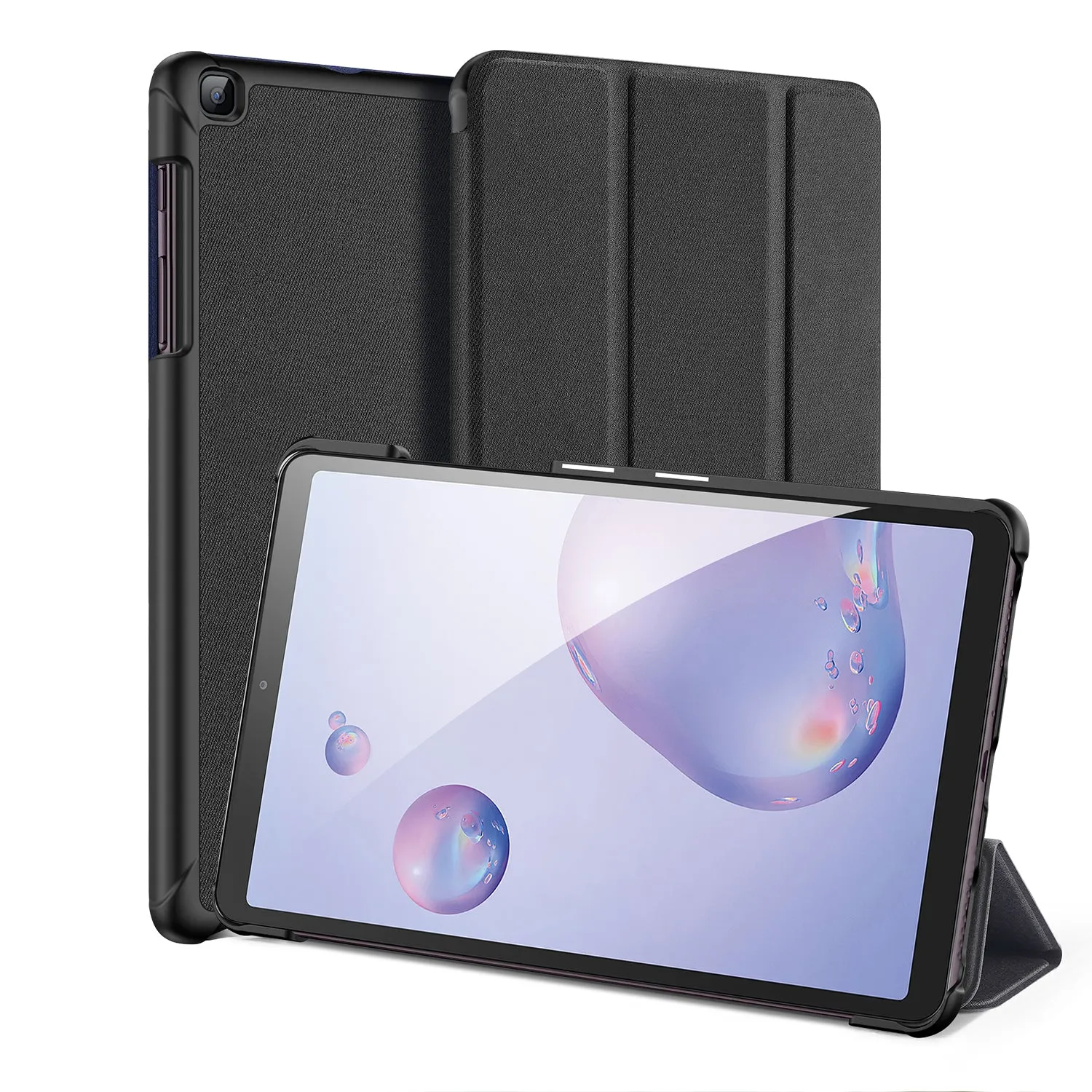 DUX DUCIS For Samsung Galaxy Tab A 8.4  2020 Simple Solid Color Smart PU Leather Case Anti-fall Protective Stand Cover with Sleep Function  Pink