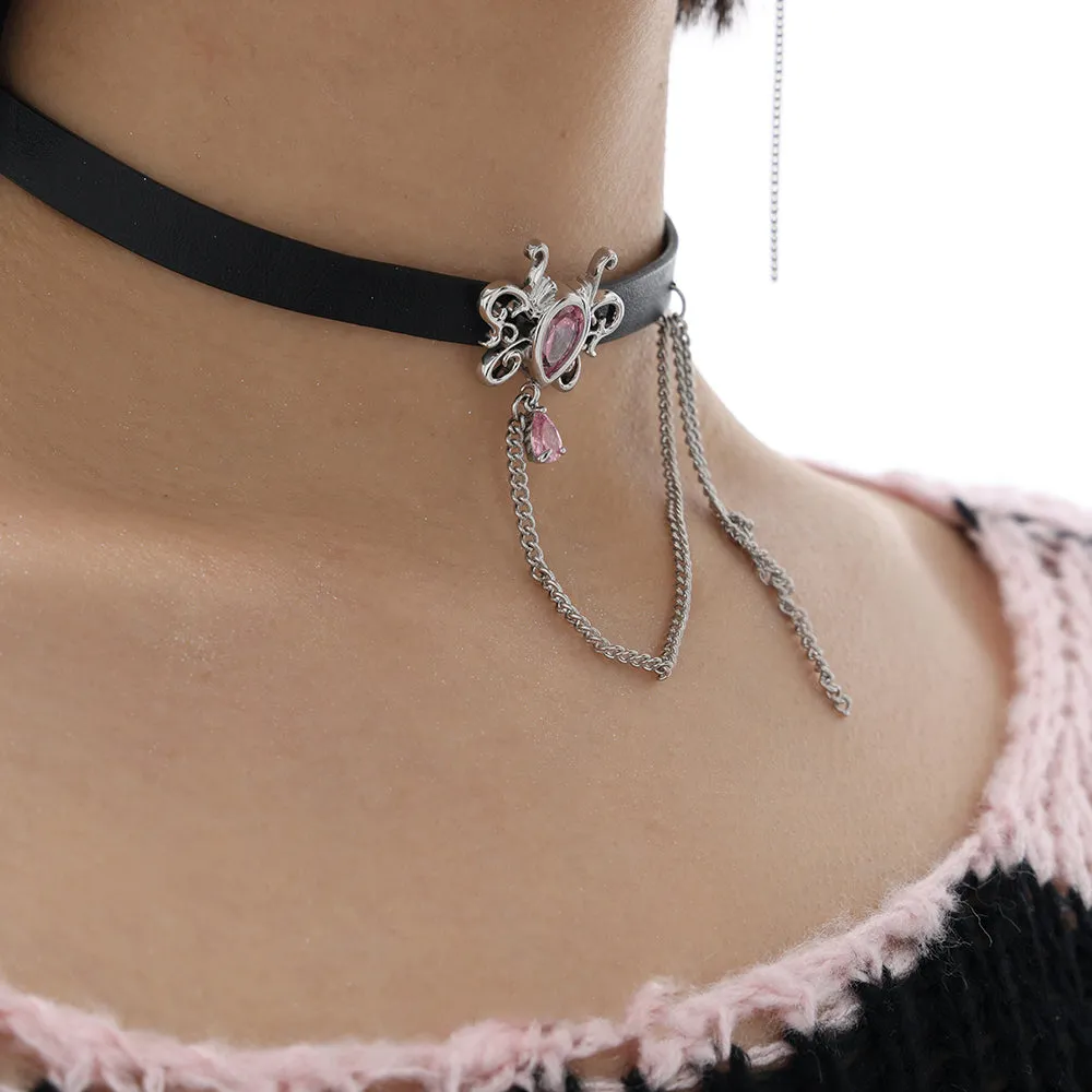 Electric Cherry series leather chocker