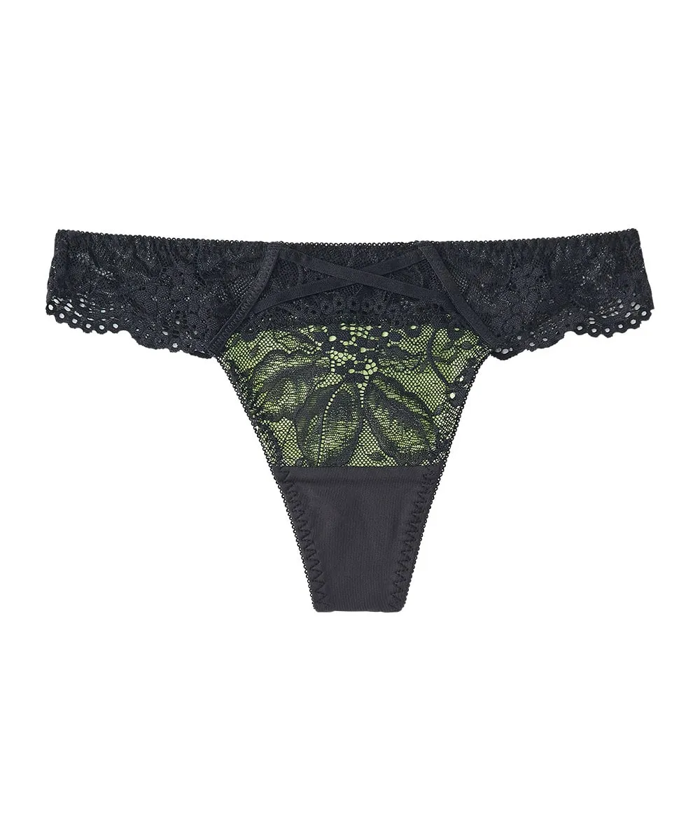Elegant Flowery Lace Thong Panty