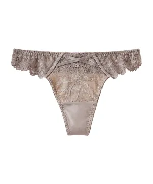 Elegant Flowery Lace Thong Panty