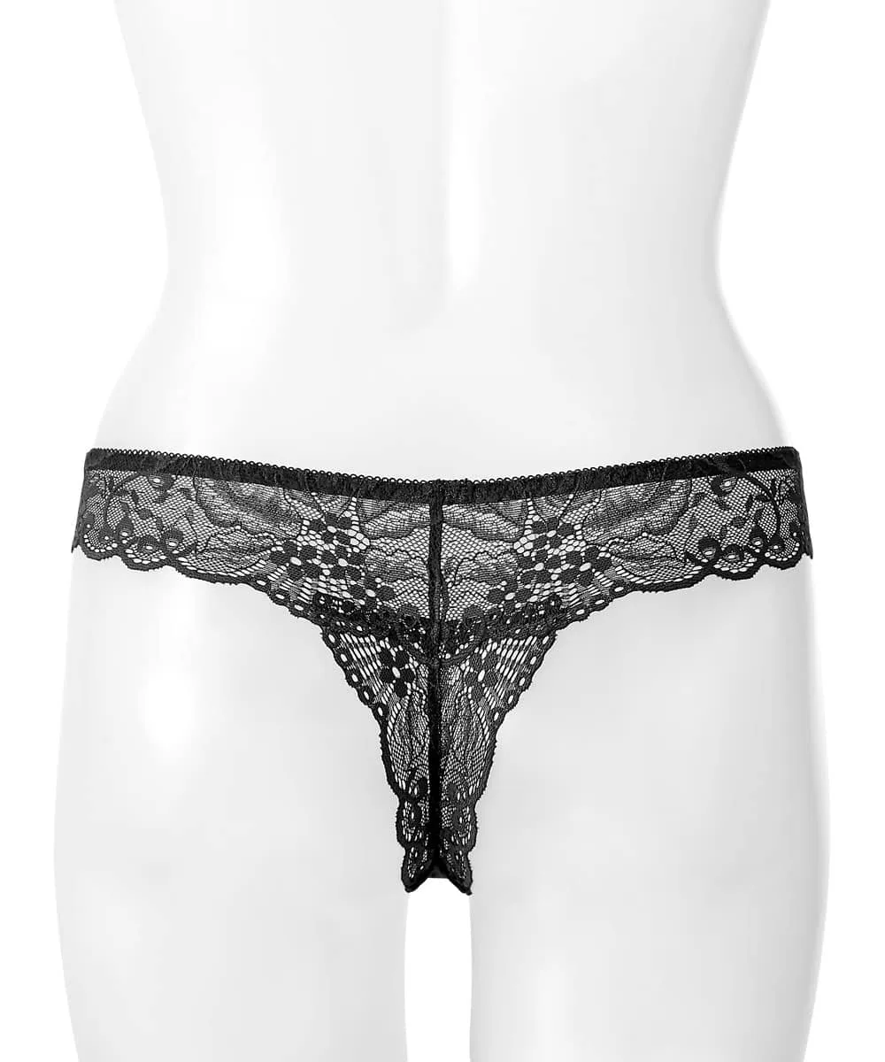 Elegant Flowery Lace Thong Panty
