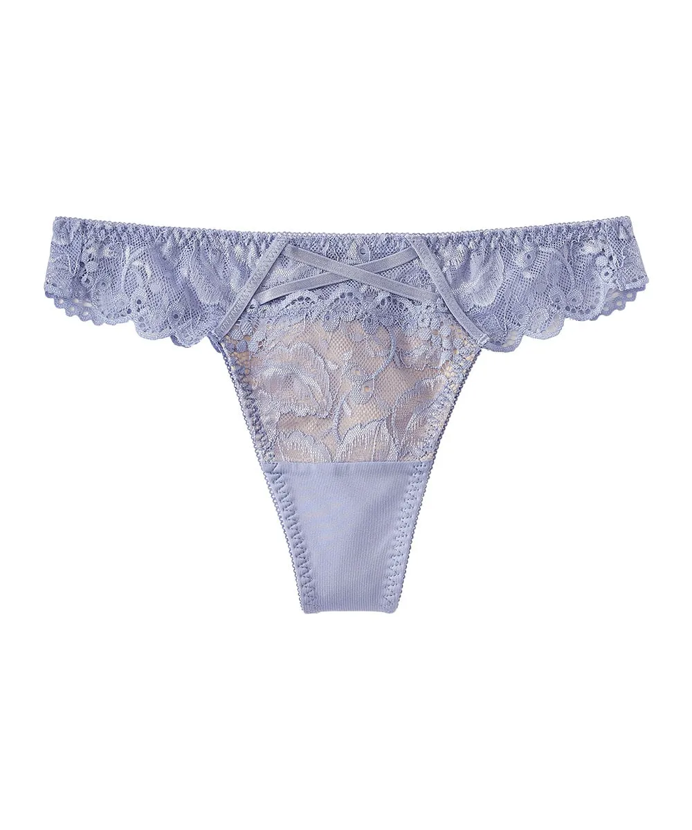 Elegant Flowery Lace Thong Panty