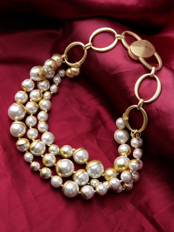 Elegant Glass Pearl Necklace