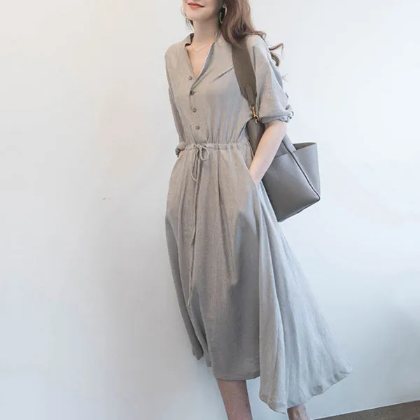 Elegant Lace-up Women's Dress