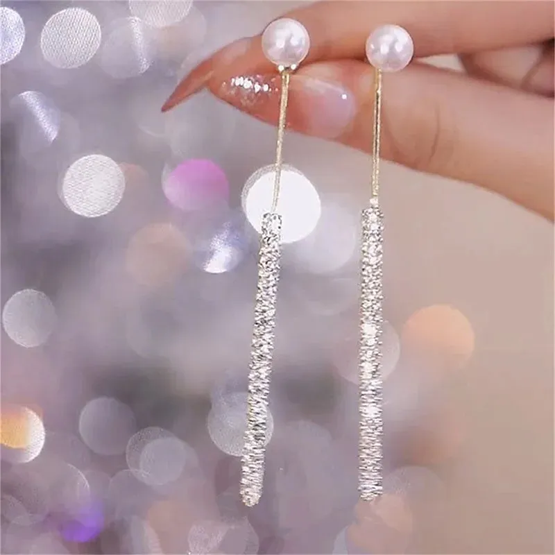 Elegant Pearl Pendant Earrings