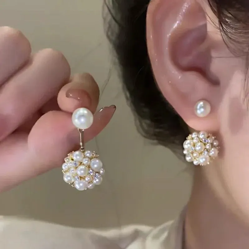 Elegant Pearl Pendant Earrings
