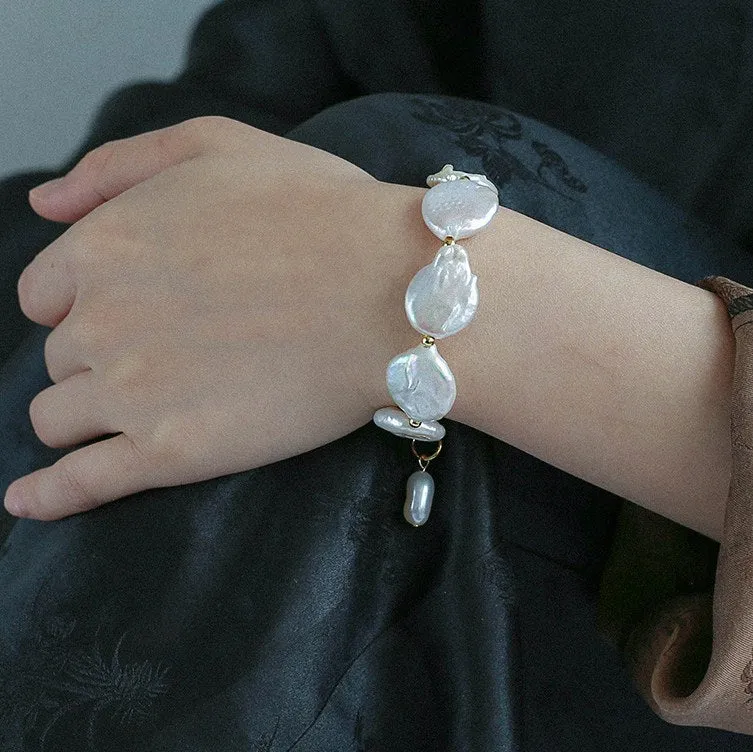 Elegant Rebellion Baroque Pearl Statement Bracelet