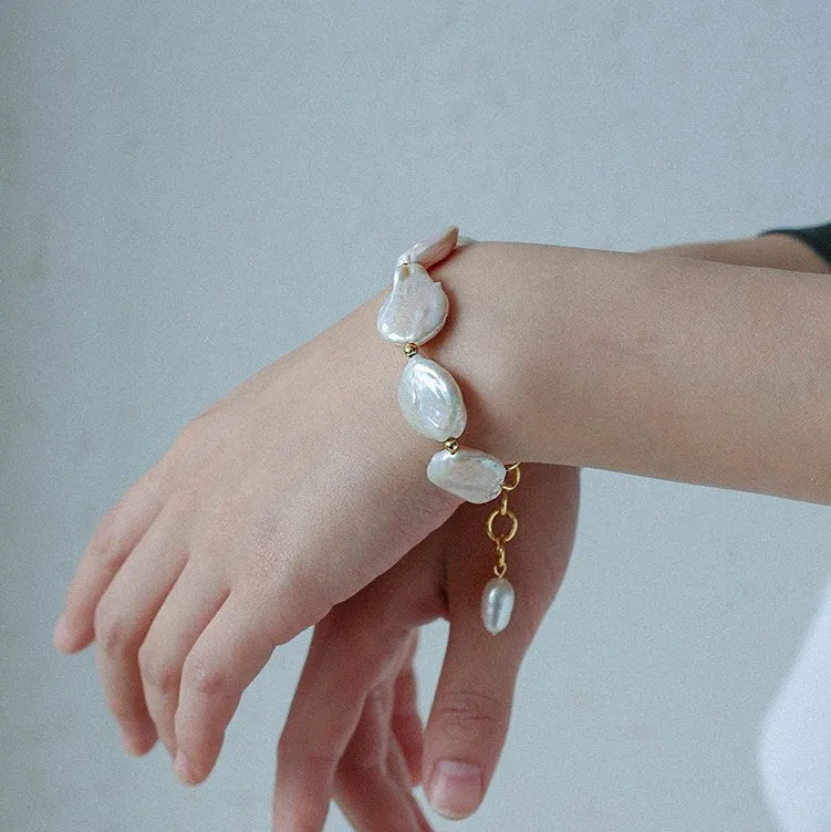 Elegant Rebellion Baroque Pearl Statement Bracelet