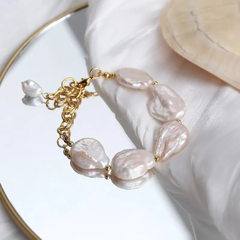 Elegant Rebellion Baroque Pearl Statement Bracelet