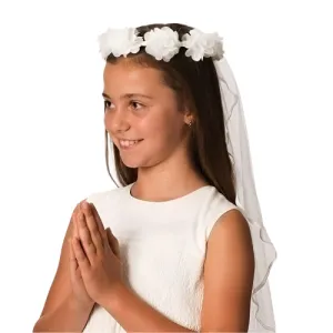 Emily First Communion Pearl Tiara Veil