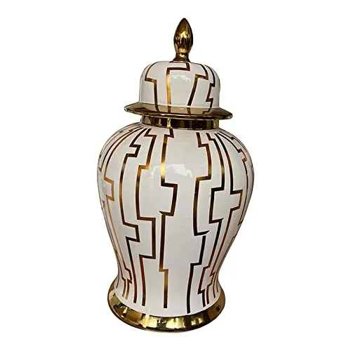 Enakshi Ceramic Vase Temple Jars Can Home Desk with Lid Bedroom Porcelain Ginger Jar 21cmx21cmx37cm|Home & Garden | Home D?©cor | Other Home D?©cor