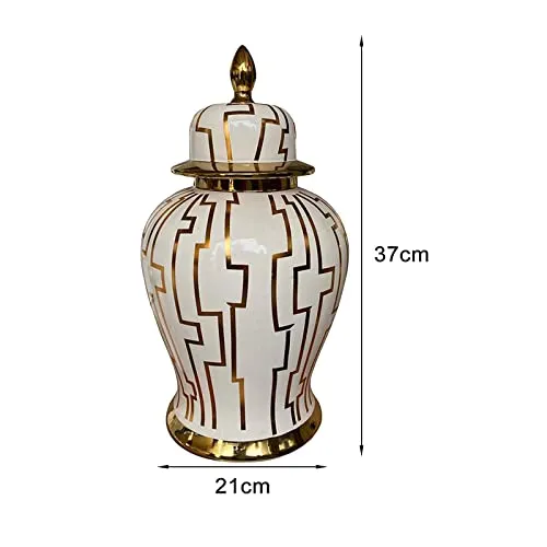 Enakshi Ceramic Vase Temple Jars Can Home Desk with Lid Bedroom Porcelain Ginger Jar 21cmx21cmx37cm|Home & Garden | Home D?©cor | Other Home D?©cor