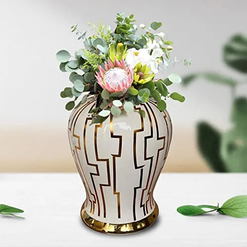 Enakshi Ceramic Vase Temple Jars Can Home Desk with Lid Bedroom Porcelain Ginger Jar 21cmx21cmx37cm|Home & Garden | Home D?©cor | Other Home D?©cor