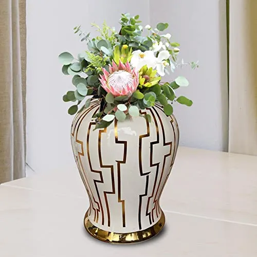 Enakshi Ceramic Vase Temple Jars Can Home Desk with Lid Bedroom Porcelain Ginger Jar 21cmx21cmx37cm|Home & Garden | Home D?©cor | Other Home D?©cor