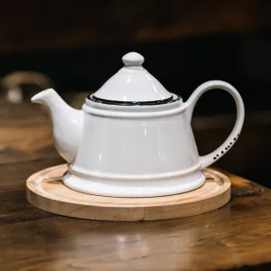 Enamel Look Teapot - White