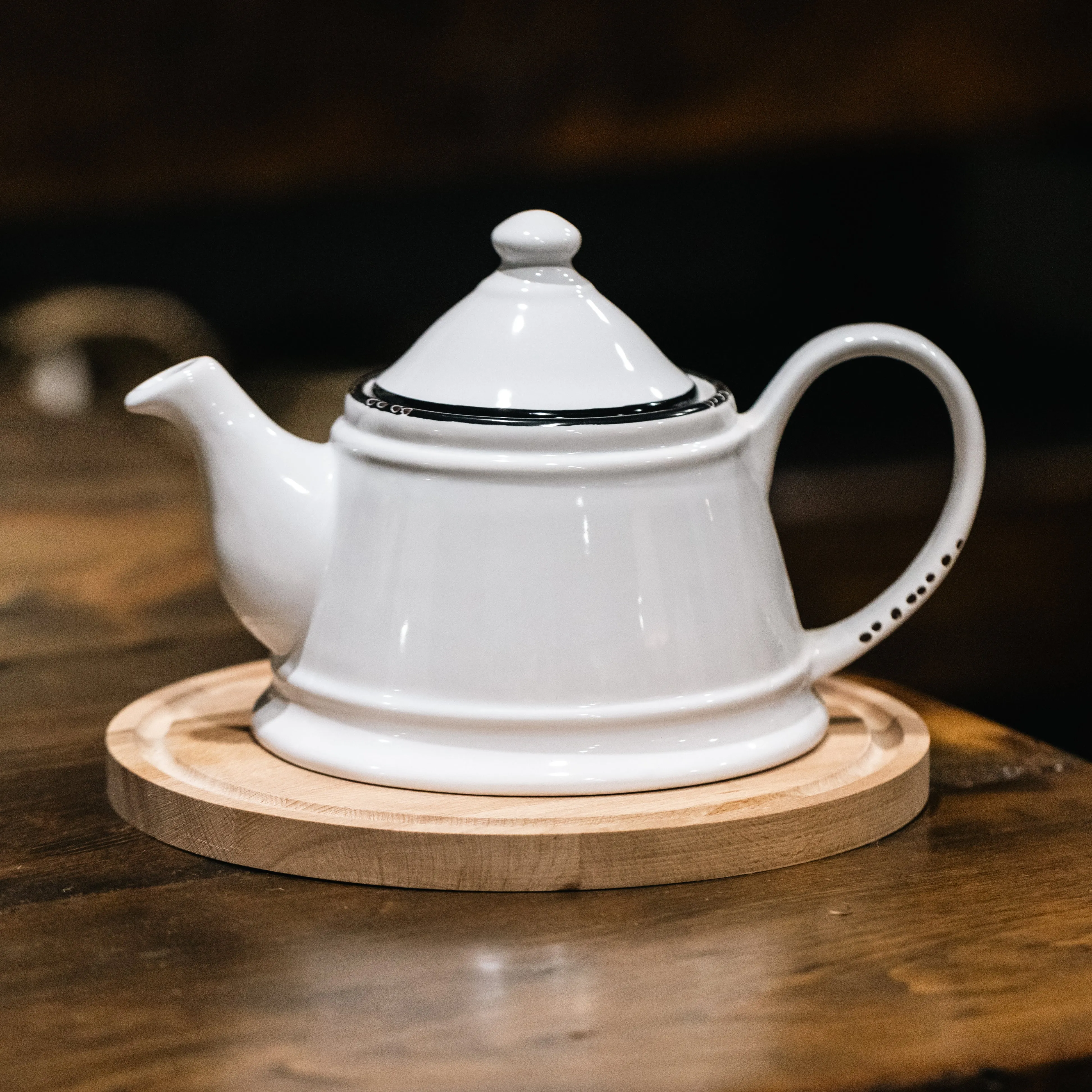 Enamel Look Teapot - White