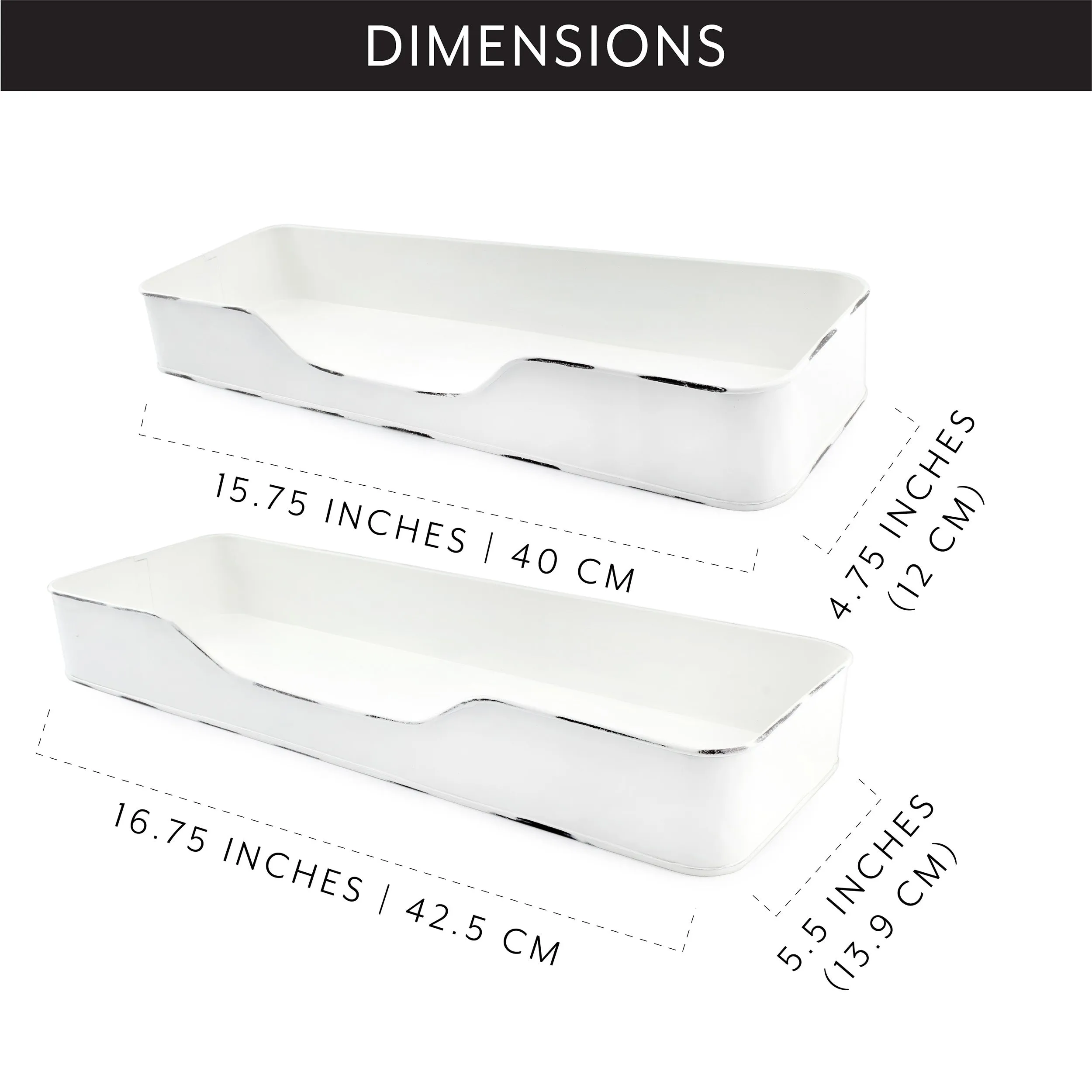 Enamel Tray Shelves (Set of 2)
