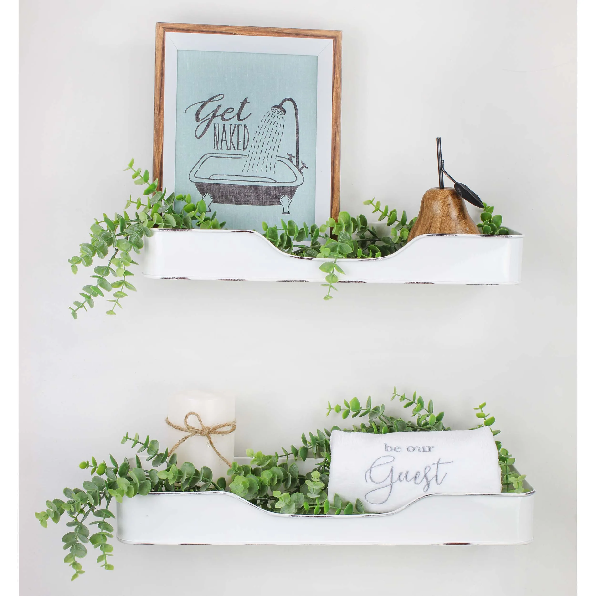Enamel Tray Shelves (Set of 2)