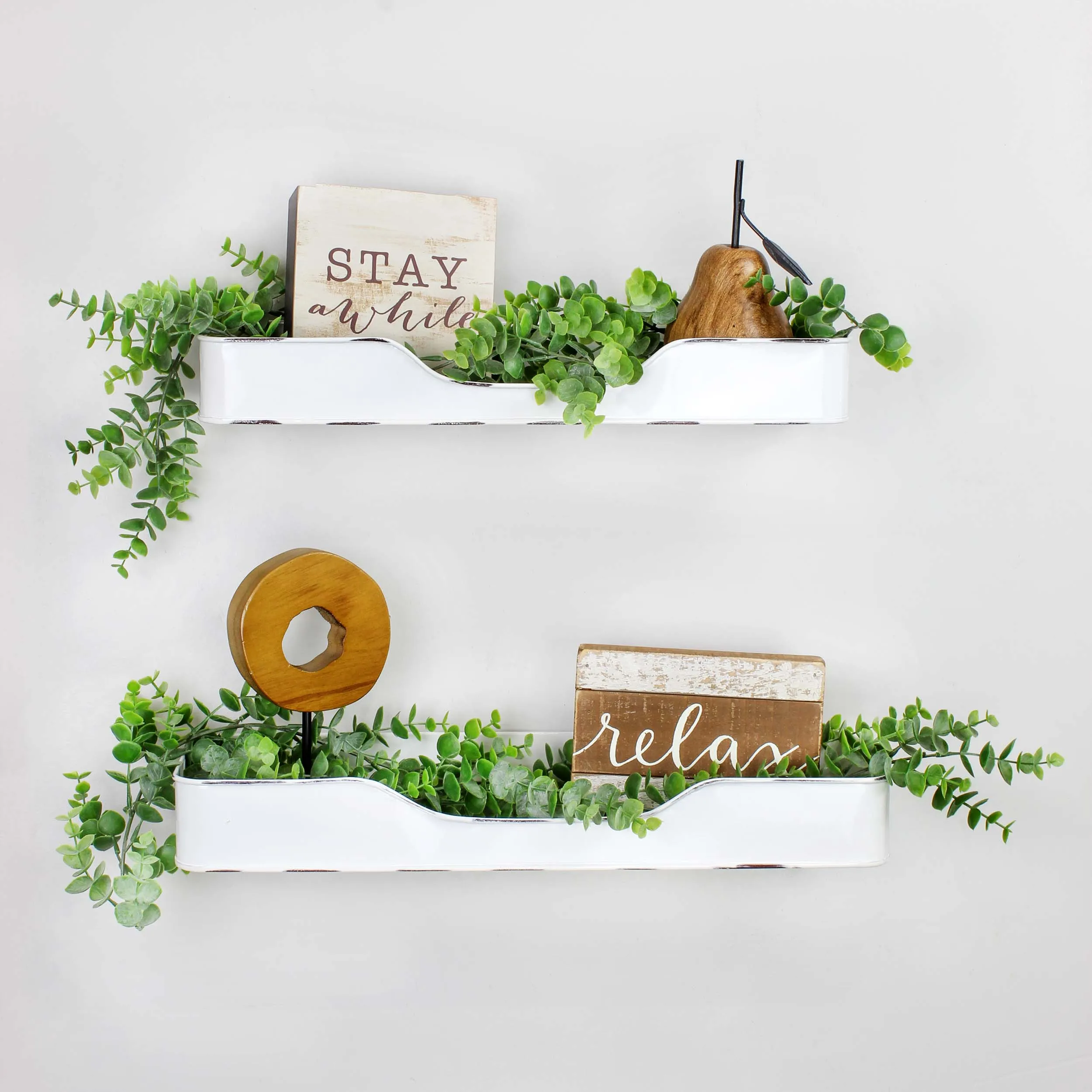 Enamel Tray Shelves (Set of 2)