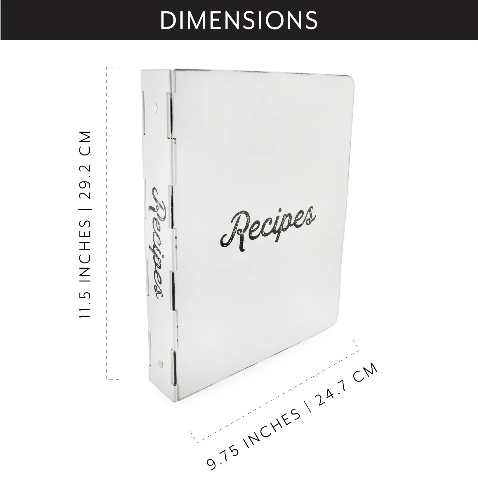Enamelware Cookbook Recipe Binder (White, Case of 8)
