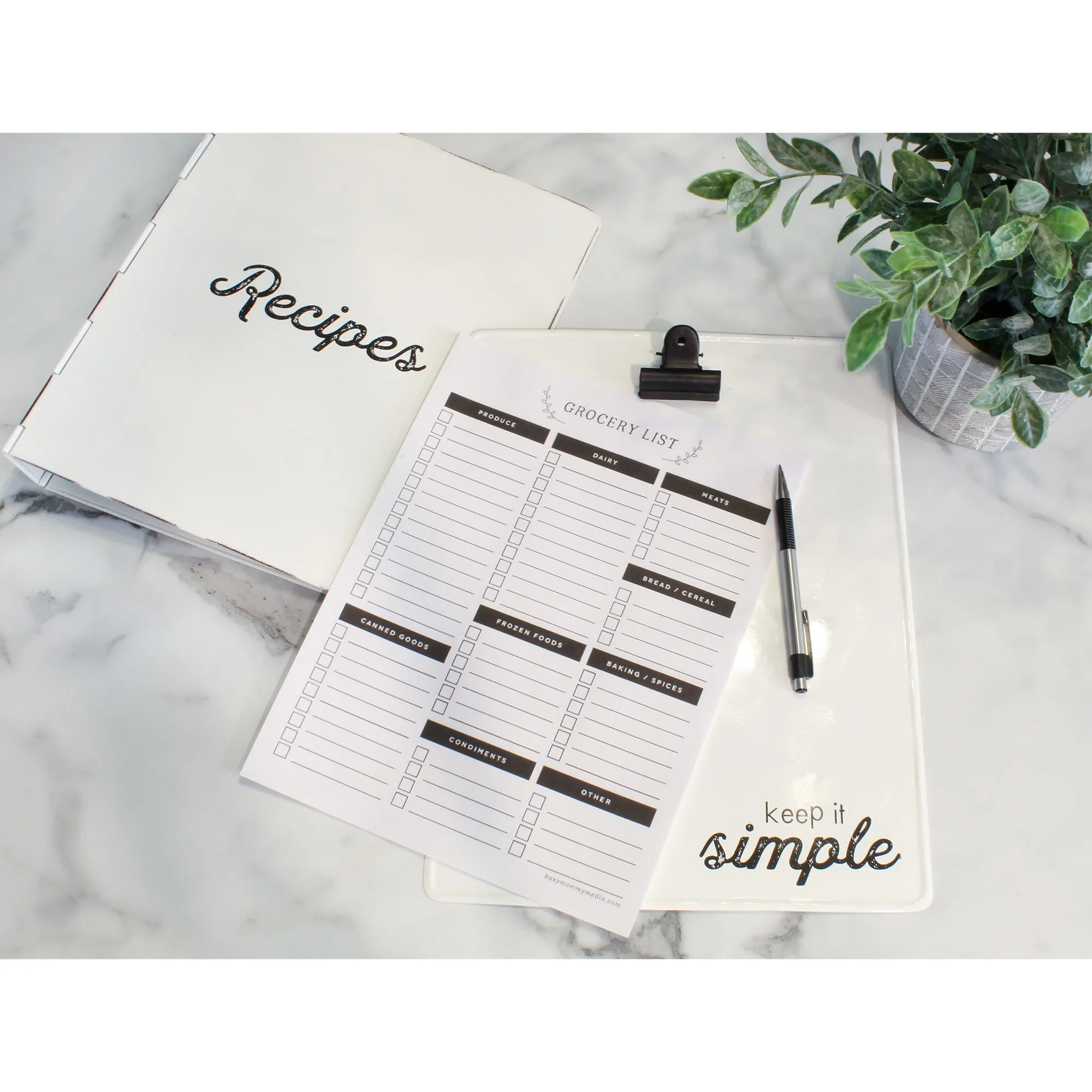 Enamelware Cookbook Recipe Binder (White, Case of 8)
