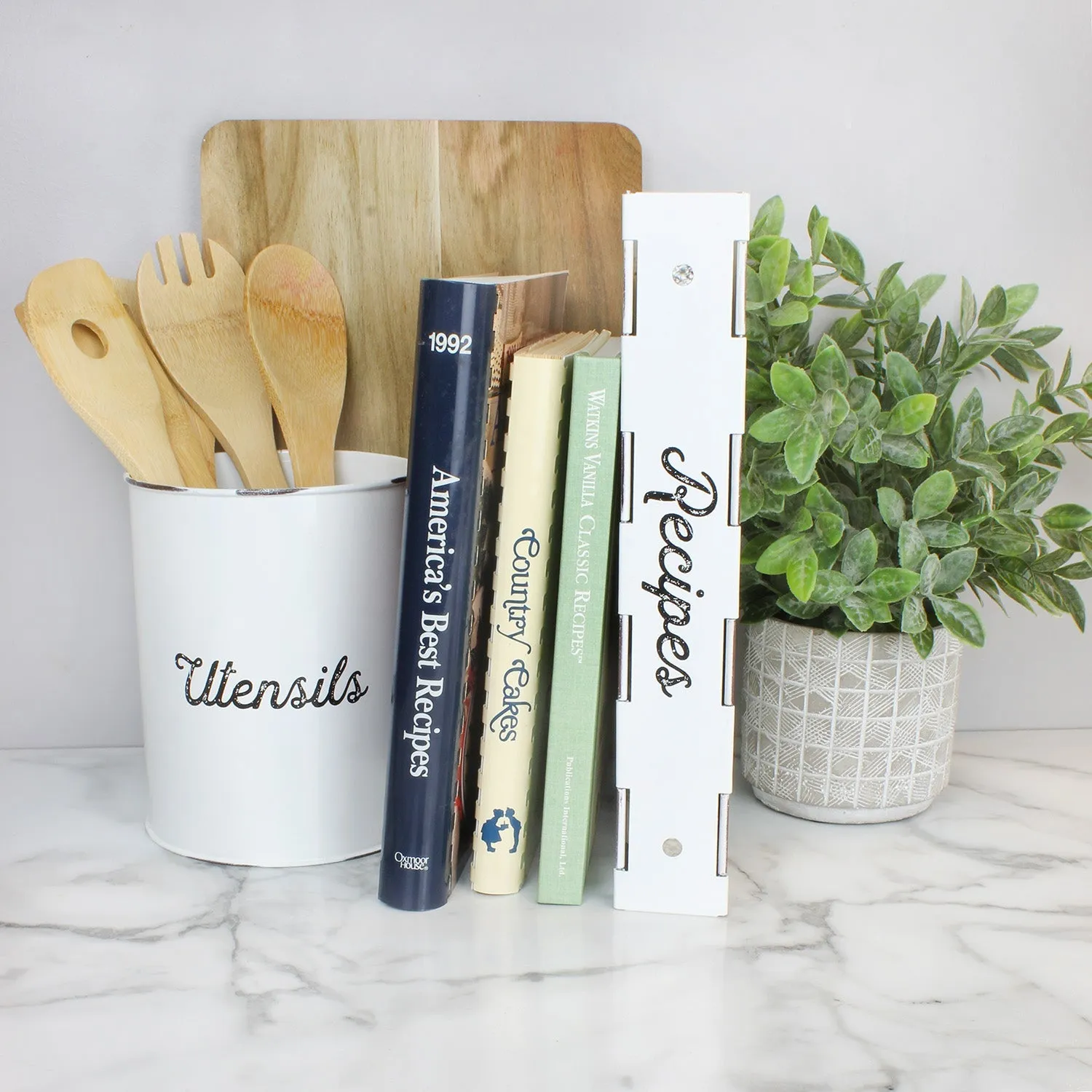Enamelware Cookbook Recipe Binder (White, Case of 8)