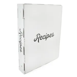 Enamelware Cookbook Recipe Binder (White, Case of 8)
