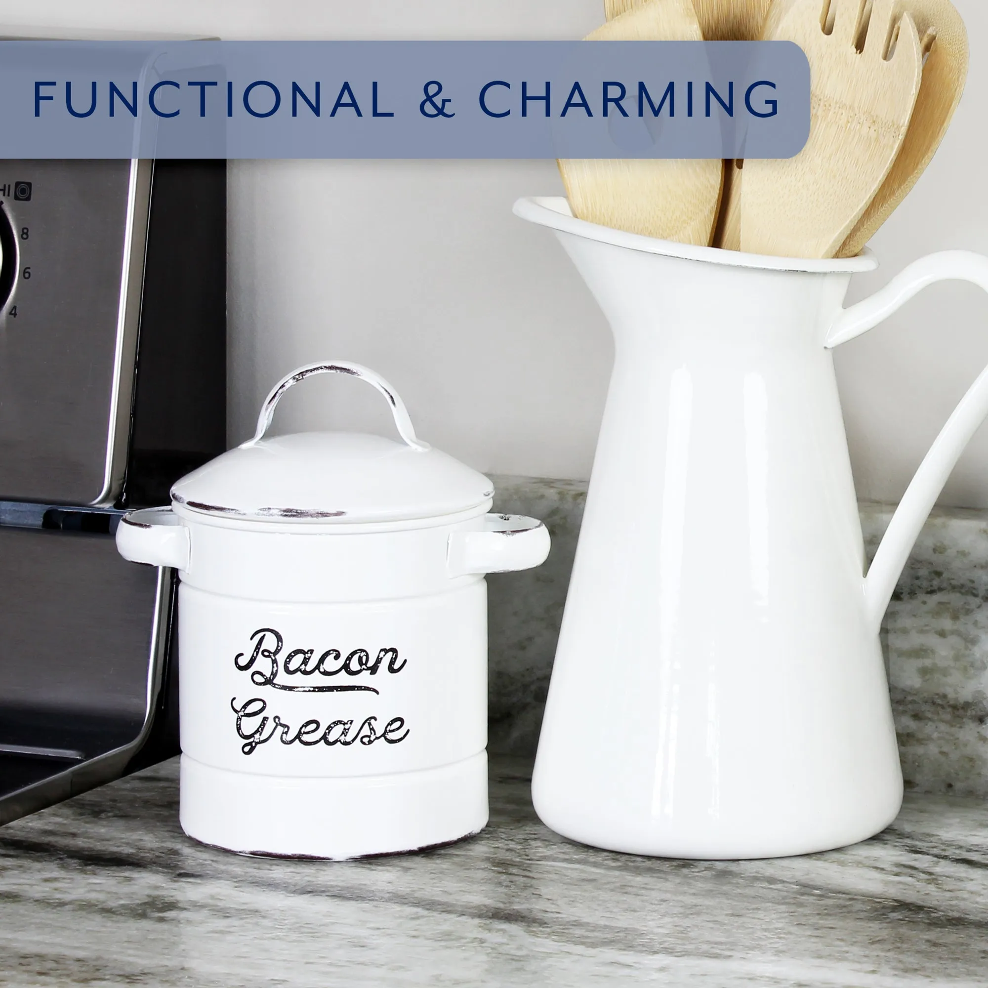 Enamelware Grease Container