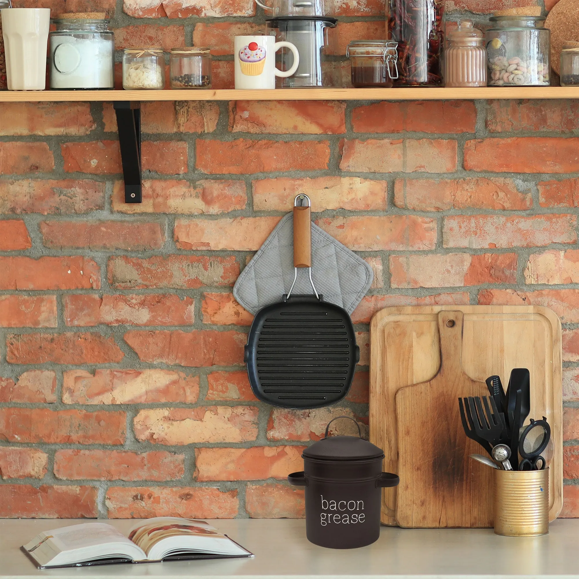 Enamelware Grease Container