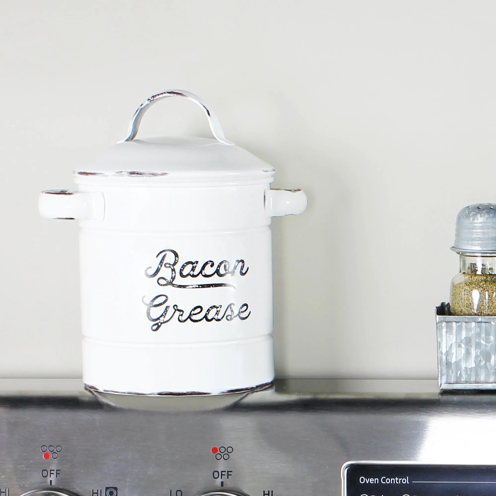Enamelware Grease Container