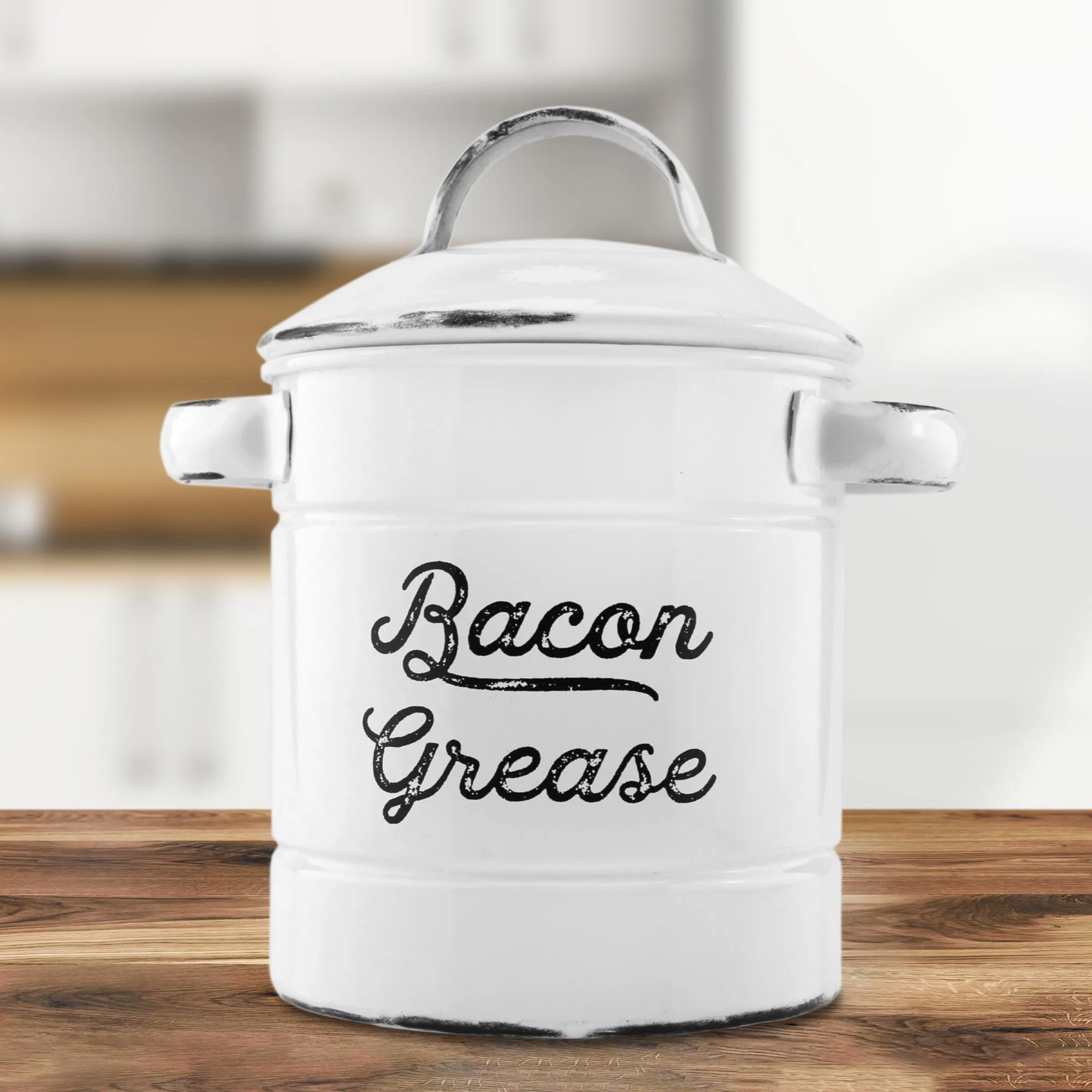 Enamelware Grease Container