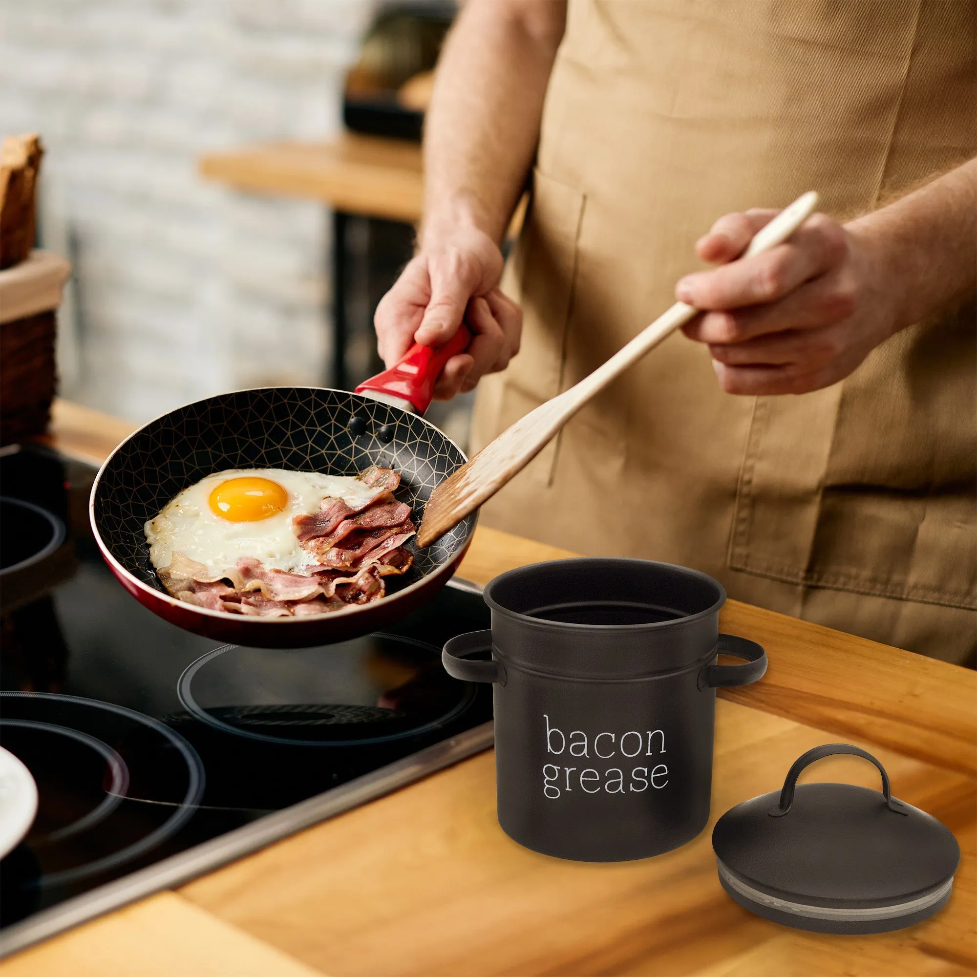 Enamelware Grease Container