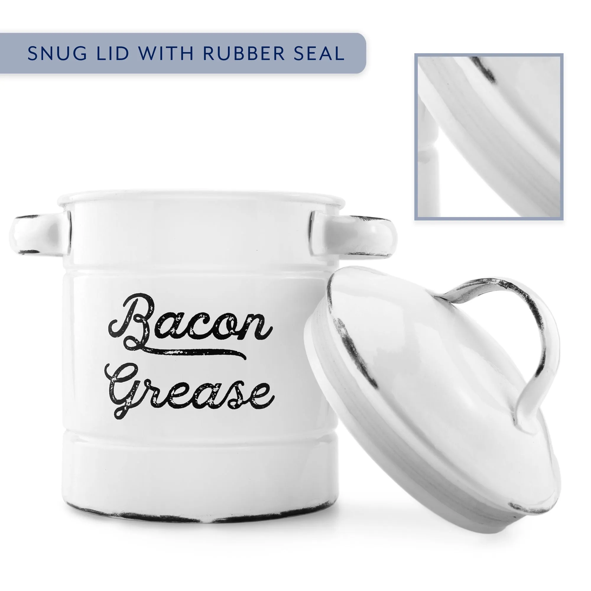 Enamelware Grease Container