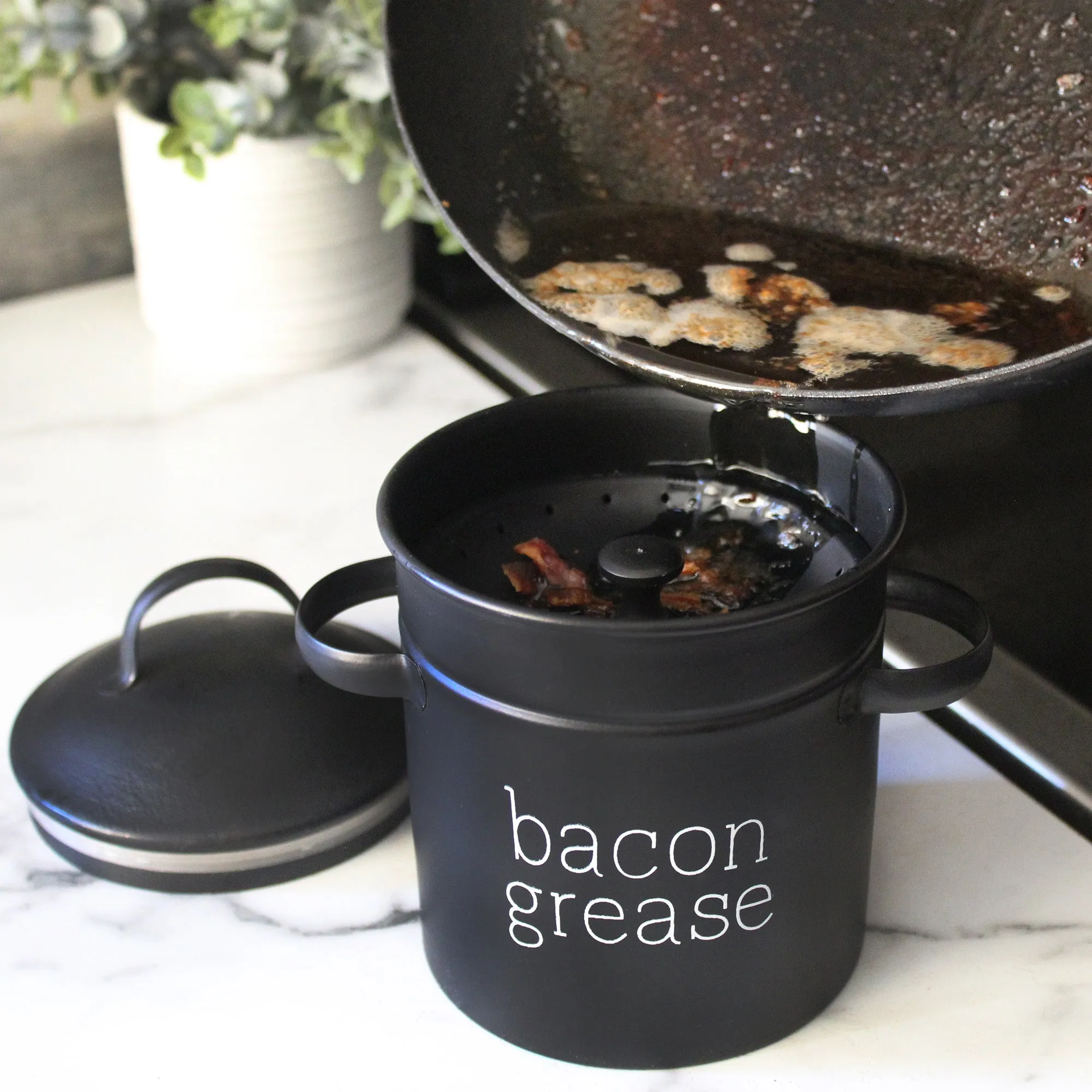Enamelware Grease Container